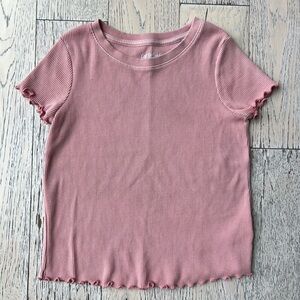 Cat & Jack Ribbed Pink Short Sleeve Tee